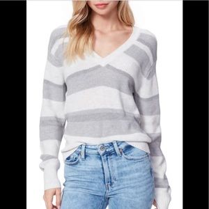Paige Negin Stripe V-Neck Sweater